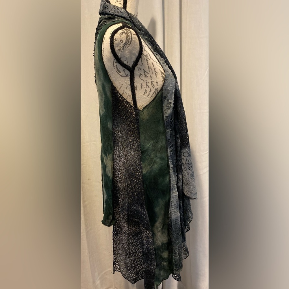 Vintage Concept Patchwork Sleeveless Cardigan Ves… - image 4